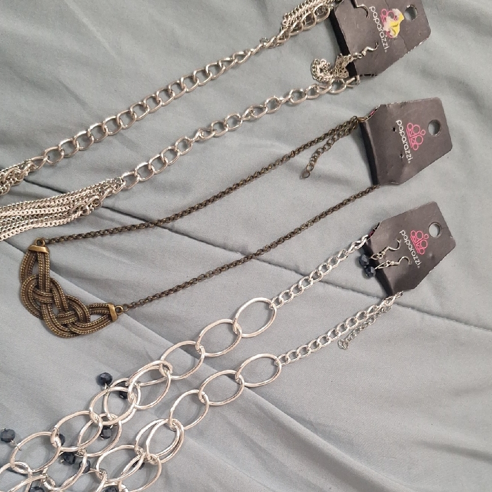 Paparazzi Silver and Gold Necklace Trio